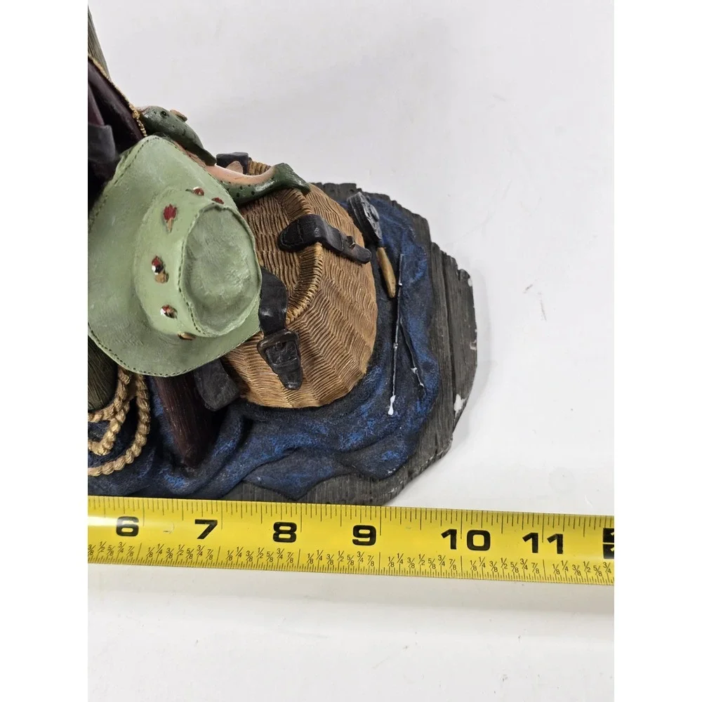Fisherman Basket Fish Net‎ Hat Bait Tackle Fishing Pole Heavy Resin Bookends